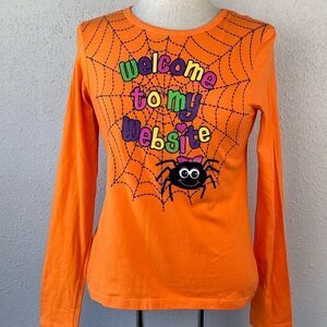 EUC Kids Halloween 🎃 Spider 🕷 “Welcome to my Website” T-Shirt Size XL